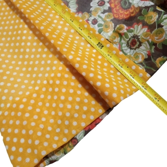 Chessa Davis Polkadot Patchwork Floral Elastic Waist Granny Prairie Skirt - Picture 7 of 9